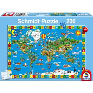 Vorderseite der Verpackung vom Artikel 56118, Deine bunte Erde, 200 Teile Kinderpuzzle