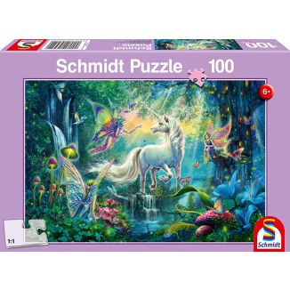 Vorderseite der Verpackung vom Artikel 56254, Im Land der Fabelwesen, 100 Teile Kinderpuzzle