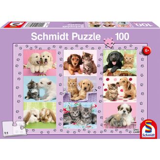 Vorderseite der Verpackung vom Artikel 56268, Meine Tierfreunde, 100 Teile Kinderpuzzle