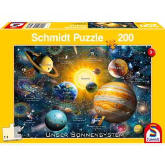 Vorderseite der Verpackung vom Artikel 56308, Unser Sonnensystem, 200 Teile Kinderpuzzle