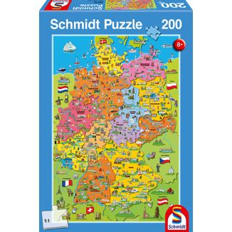 Deutschlandkarte mit Bildern, 200 Teile Kinderpuzzle