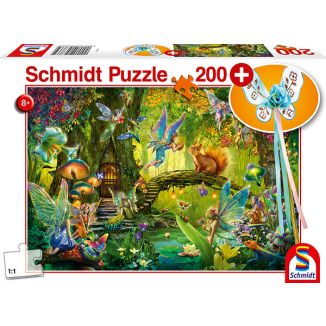 Vorderseite der Verpackung vom Artikel 56333, Feen im Wald, 200 Teile Kinderpuzzle mit Add-on (Feenstab)
