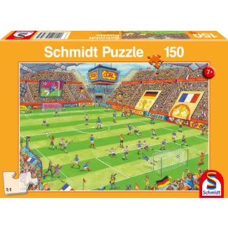 Vorderseite der Verpackung vom Artikel 56358, Finale im Fußballstadion, 150 Teile Kinderpuzzle