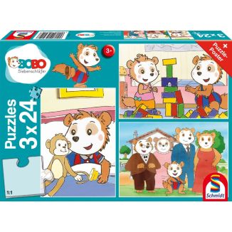 Bobo Siebenschläfer: Freunde und Familie, 3x24 Teile Kinderpuzzle