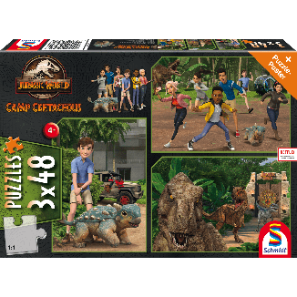 Jurassic World: Camp Cretaceous - Abenteuer auf Isla Nublar, 3x48 Teile Kinderpuzzle
