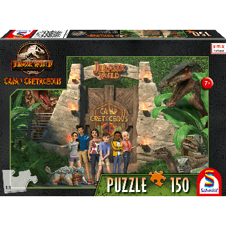 Jurassic World, Camp Cretaceous - Camp Kreidezeit, 150 Teile Kinderpuzzle