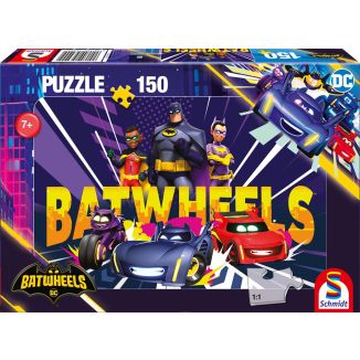 Vorderseite der Verpackung vom Artikel 56490, DC Batwheels: Ready to roll, 150 Teile Kinderpuzzle