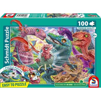 Vorderseite der Verpackung vom Artikel 56527, Kleine Dinos, große Abenteuer, 100 Teile Kinderpuzzle Vorderseite der Verpackung vom Artikel 56527, Kleine Dinos, große Abenteuer, 100 Teile Kinderpuzzle