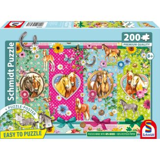 Vorderseite der Verpackung vom Artikel 56538, Alles fürs Pferdeglück, 200 Teile Kinderpuzzle Vorderseite der Verpackung vom Artikel 56538, Alles fürs Pferdeglück, 200 Teile Kinderpuzzle