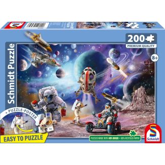 Vorderseite der Verpackung vom Artikel 56539, Weltraummission, 200 Teile Kinderpuzzle Vorderseite der Verpackung vom Artikel 56539, Weltraummission, 200 Teile Kinderpuzzle