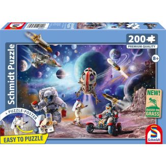 Vorderseite der Verpackung vom Artikel 56539, Weltraummission, 200 Teile, Eco-Friendly Gras Kinderpuzzle
