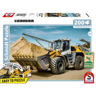 Vorderseite der Verpackung vom Artikel 56552, LIEBHERR: Radlader L580, 200 Teile, Eco-Friendly, Gras Kinderpuzzle