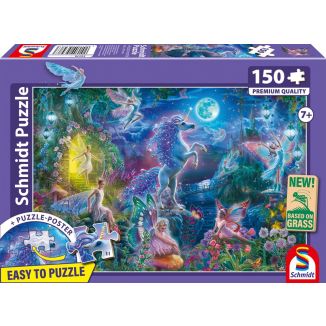 Vorderseite der Verpackung vom Artikel 56576, Das Märchen vom Einhorn, 150 Teile, Eco-Friendly, Gras Kinderpuzzle