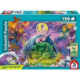 Vorderseite der Verpackung vom Artikel 56577, Kleiner Drache, 150 Teile, Eco-Friendly, Gras Kinderpuzzle