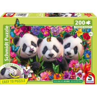 Vorderseite der Verpackung vom Artikel 56578, Panda Trio, 200 Teile Kinderpuzzle Vorderseite der Verpackung vom Artikel 56578, Panda Trio, 200 Teile Kinderpuzzle
