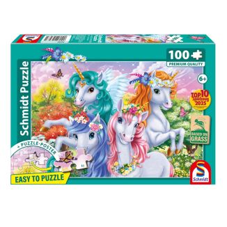 Einhorn-Schnappschus, 100 Teile, Grasfaser Kinderpuzzle
