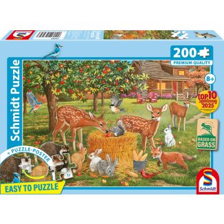 Tierpicknick, 200 Teile, Grasfaser Kinderpuzzle