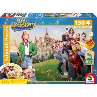 Vorderseite der Verpackung vom Artikel 56593, Bibi Blocksberg: Das große Hexentreffen, 150 Teile, Eco-Friendly, Gras Kinderpuzzle