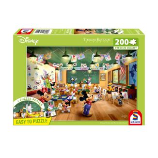 Thomas Kinkade Studios: Disney - Mickey and Minnie Schoolhouse, 200 Teile Puzzle