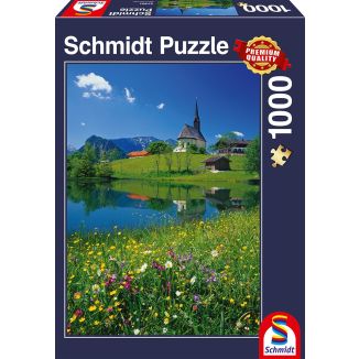 Inzell, Einsiedlhof und Kirche St. Nikolaus, 1.000 Teile Puzzle