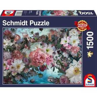 Vorderseite der Verpackung vom Artikel 57393, Aquascape – Blumen unter Wasser, 1.500 Teile Puzzle