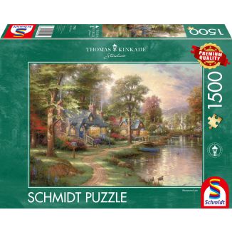 Vorderseite der Verpackung vom Artikel 57452, Thomas Kinkade Studios: Am See, 1.500 Teile Puzzle