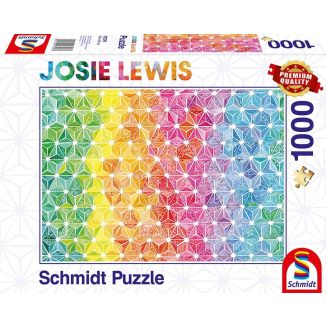 Vorderseite der Verpackung vom Artikel 57579, Josie Lewis: Kunterbunte Dreiecke, 1.000 Teile Puzzle