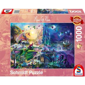 Vorderseite der Verpackung vom Artikel 57585, Rose Cat Khan: Nächtlicher Drachen-Wettstreit, 1.000 Teile Puzzle