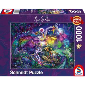 Vorderseite der Verpackung vom Artikel 57586, Rose Cat Khan: Sommernachtszirkus, 1.000 Teile Puzzle