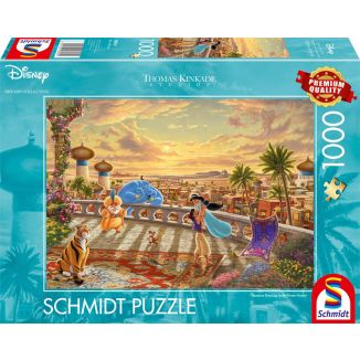 Vorderseite der Verpackung vom Artikel 58032, Thomas Kinkade Studios: Disney Dreams Collection - Jasmine Dancing in the Desert Sunlight, Aladdin, 1.000 Teile Puzzle