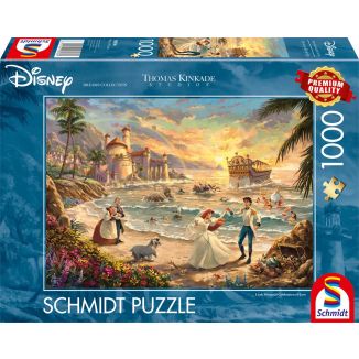 Vorderseite der Verpackung vom Artikel 58036, Thomas Kinkade Studios: Disney Dreams Collection - The Little Mermaid Celebration of Love (Arielle, die Meerjungfrau), 1.000 Teile Puzzle