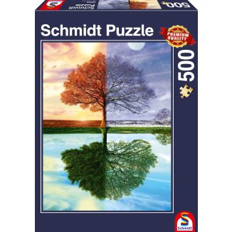 Vorderseite der Verpackung vom Artikel 58223, Der Jahreszeiten-Baum, 500 Teile Puzzle