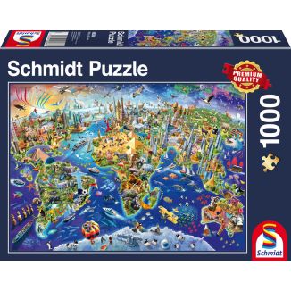 Vorderseite der Verpackung vom Artikel 58288, Entdecke unsere Welt, 1.000 Teile Puzzle