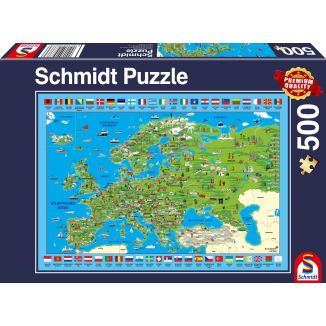 Vorderseite der Verpackung vom Artikel 58373, Europa entdecken, 500 Teile Puzzle