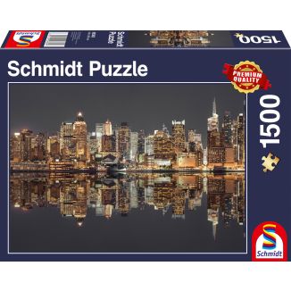 Vorderseite der Verpackung vom Artikel 58382, New York Skyline bei Nacht, 1.500 Teile Puzzle