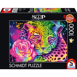 Sheena Pike: Neon Regenbogen-Leopard, 1.000 Teile Puzzle