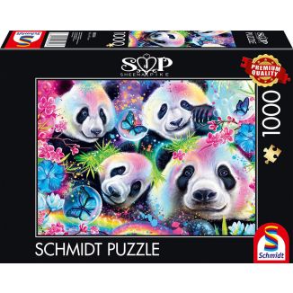Sheena Pike: Neon Blumen-Pandas, 1.000 Teile Puzzle