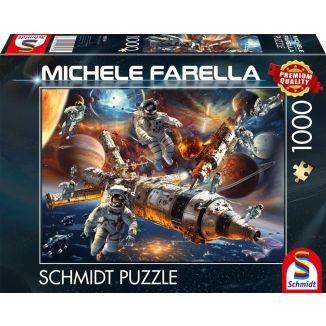 Vorderseite der Verpackung vom Artikel 58538, Michele Farella: Magische Sternenwelten: Schwerelos im All, 1.000 Teile Puzzle