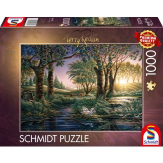 Vorderseite der Verpackung vom Artikel 58546, Terry Redlin: Morgenzauber am Teich, 1.000 Teile Puzzle