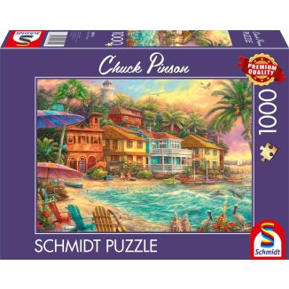 Vorderseite der Verpackung vom Artikel 58555, Chuck Pinson: Inselzeit, 1.000 Teile Puzzle