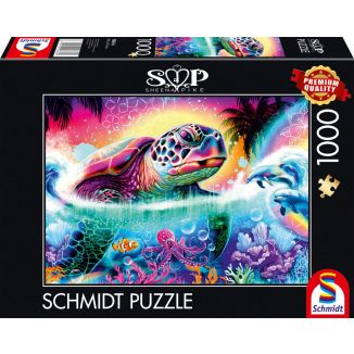 Vorderseite der Verpackung vom Artikel 58634, Sheena Pike: Neon-Schildkröte, 1.000 Teile Puzzle