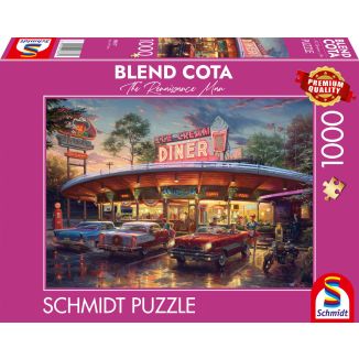 Vorderseite der Verpackung vom Artikel 58637, Blend Cota: American Diner, 1.000 Teile Puzzle