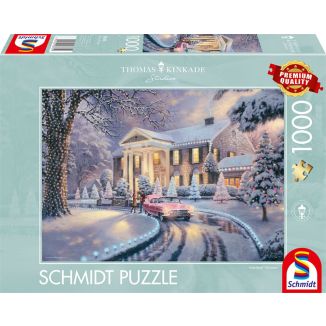 Vorderseite der Verpackung vom Artikel 58781, Thomas Kinkade Studios: Graceland® Christmas, 1.000 Teile Puzzle