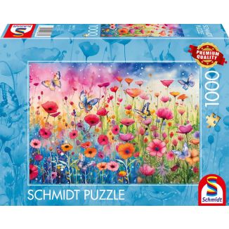 Vorderseite der Verpackung vom Artikel 58873, Mohnblumenwiese, 1.000 Teile Puzzle