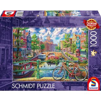 Vorderseite der Verpackung vom Artikel 58877, Amsterdamer Grachtenzauber, 1.000 Teile Puzzle