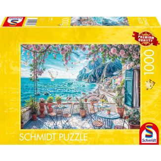 Vorderseite der Verpackung vom Artikel 58884, Terrasse am Meer, 1.000 Teile Puzzle