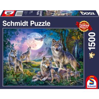 Verpackungsvorderseite aus einem anderen Blickwinkel vom Artikel 58954, Wölfe, 1.500 Teile Puzzle
