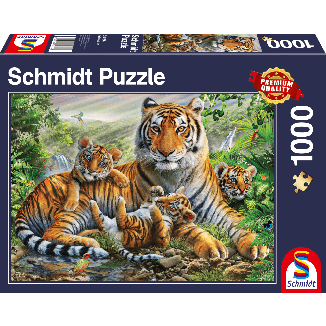 Tiger und Welpen, 1.000 Teile Puzzle