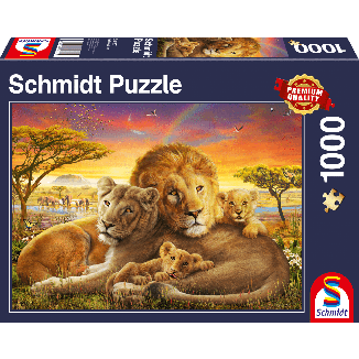 Kuschelnde Löwenfamilie, 1.000 Teile Puzzle