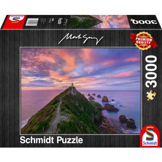 Vorderseite der Verpackung vom Artikel 59348, Mark Gray: Nugget Point Lighthouse, The Catlins, South Island -  New Zealand, 3.000 Teile Puzzle
